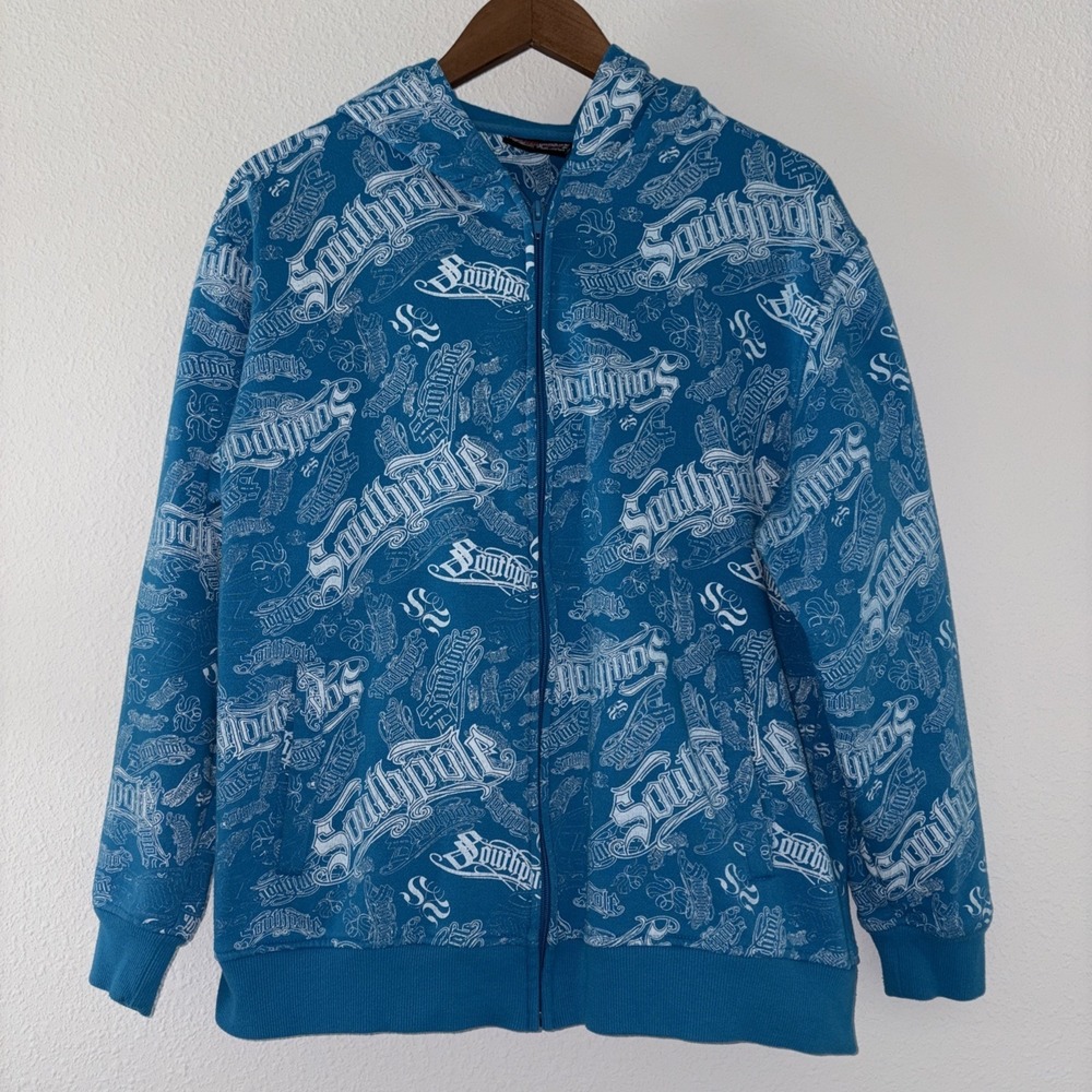 South Pole Y2K Turquoise Sweatshirt XL (20) Youth Graphic Streetwear